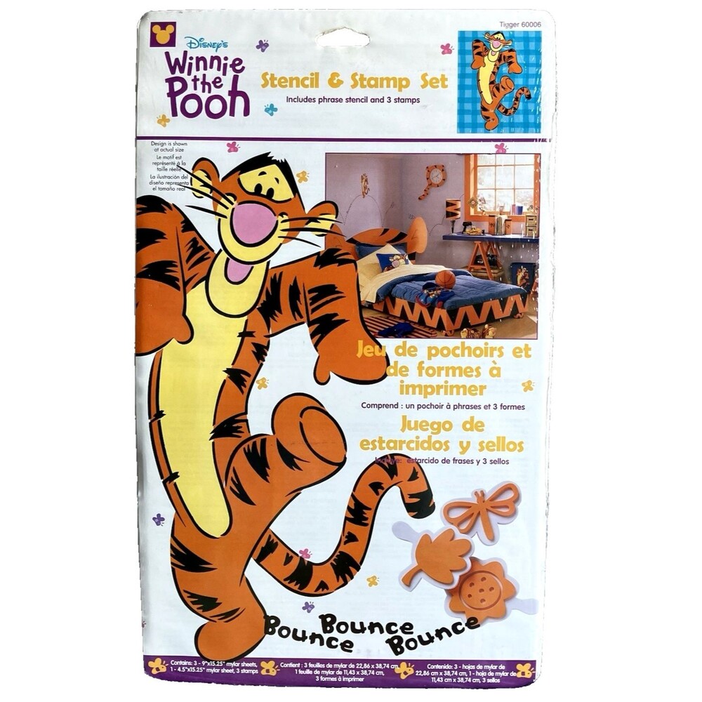 Plaid Disney Tigger Stencil Stamp Set NEW Winnie the Pooh Wall Kids Room Nursery